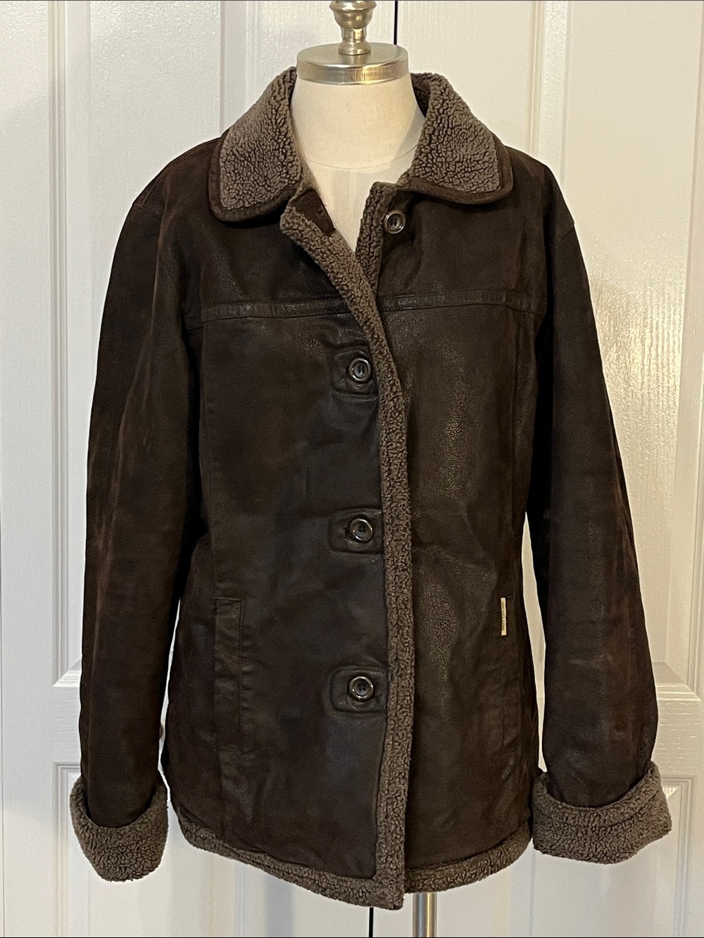Nickelson Leather Company Sherpa lined leather coat